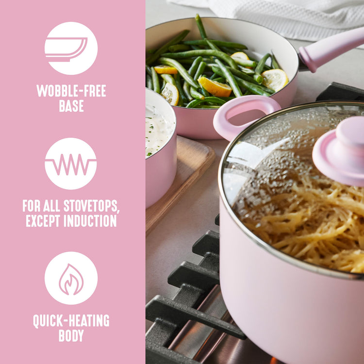 8 Piece Nonstick Cookware Set (8 Piece Cookware Set / Pink)