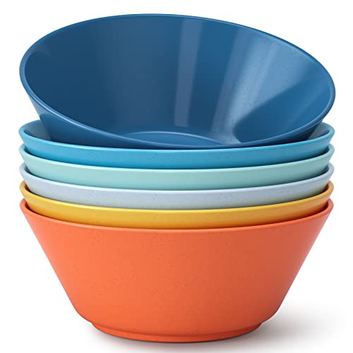 50 Oz Wheat Straw Bowls Set of 6 (Multicolor / 50 oz)