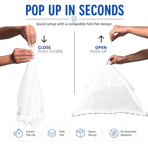 Pop Up Mesh Food Covers for Outdoors (6 Jumbo (39"x24"))