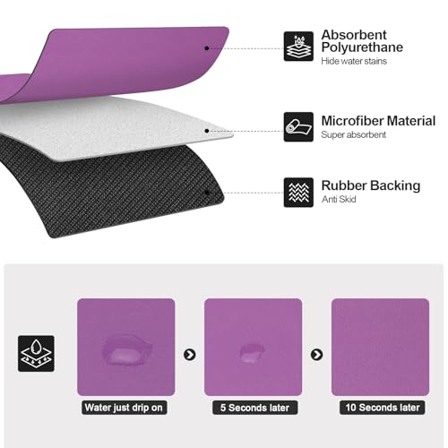 Dish Drying Mat for Kitchen Counter (Purple / 16" x 18")