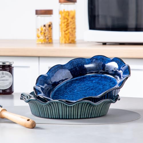 Ceramic Pie Pan for Baking (Blue / 1 Pieces)