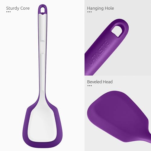 Silicone Turner Spatula Set of 2 (Purple / 13.6 in)