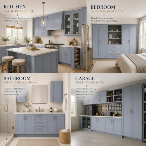 Wall Mounted Cabinet (Grey / 33" W x 12" D x 42" H)