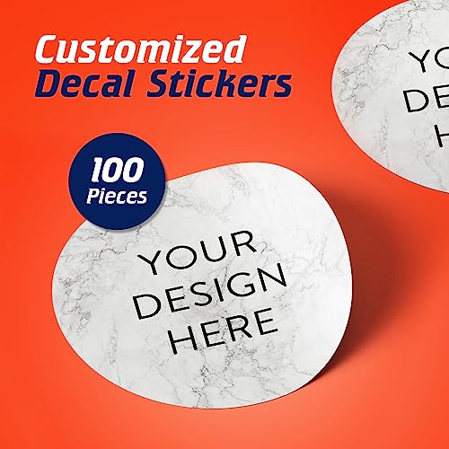 100 Custom Vinyl Stickers (Silver Marble / 5x5)