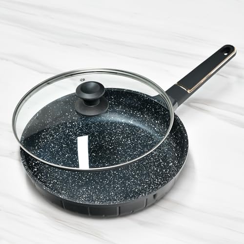 13 In Glass Lid for Frying Pan (13 in / Black / Round)