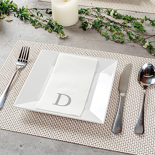 Silver Letter D Monogram Linen (Silver / 2000 Count / D)