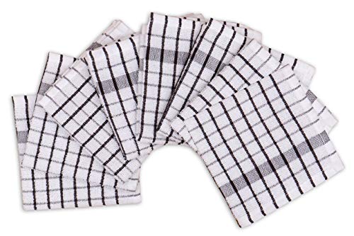 Kitchen Dish Cloths Set of 8 (Charcoal / 12 x 12 Inches - Set of 8)