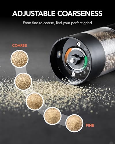 Electric Salt & Pepper Grinder Set (White & Black)