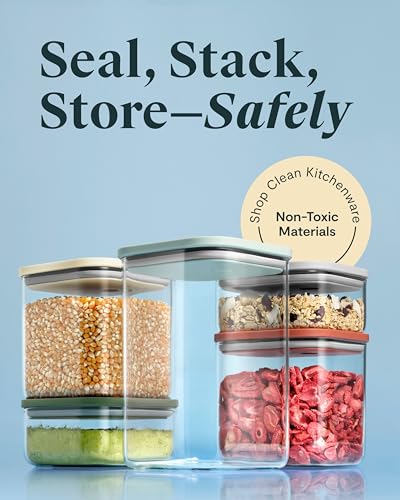13 Piece Glass Airtight Food Storage Containers with Lids (Perracotta / 13-Piece Set)