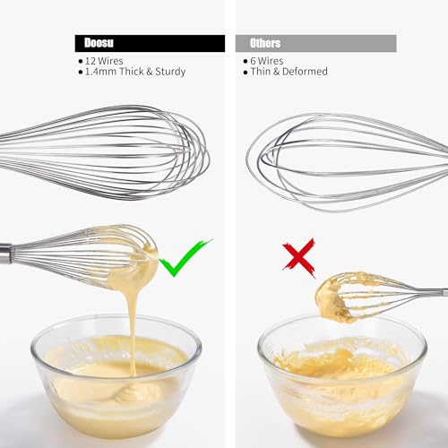 18 8 Stainless Steel Balloon Whisk for Cooking (L / Black)