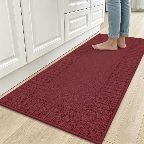 Kitchen Rugs 24"x60" (Burgundy Red / 24" X 60" (Rectangular))