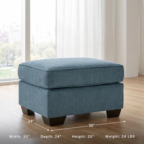 Ottoman Cashton Blue Rectangular Foot Rest (Blue)