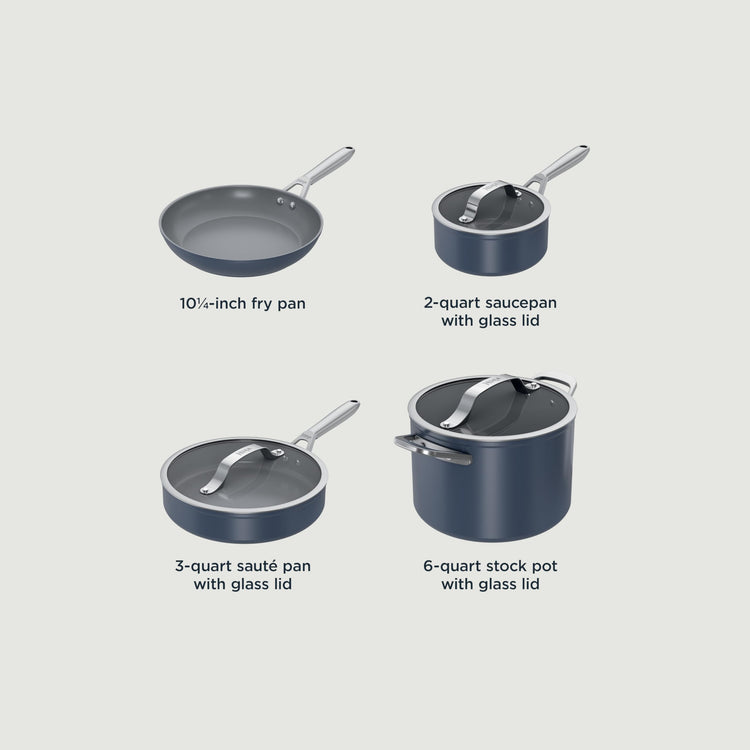 Ceramic Pro 7Piece Cookware Set (7-piece / Midnight Blue)