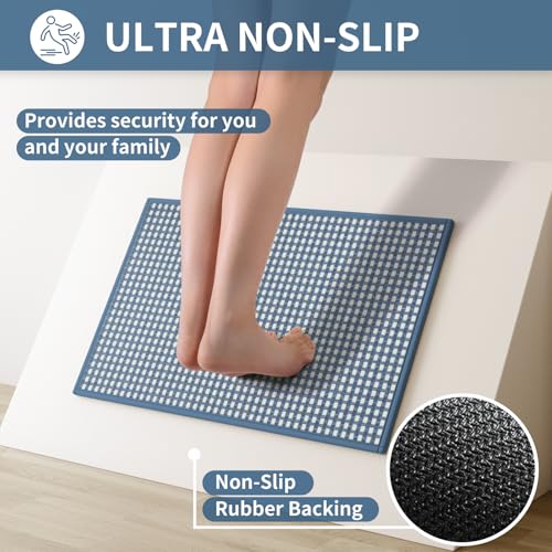Long Kitchen Runner Rugs Kitchen Mat Non Slip Washable Blue 24"x71" (Blue / 24"x71")