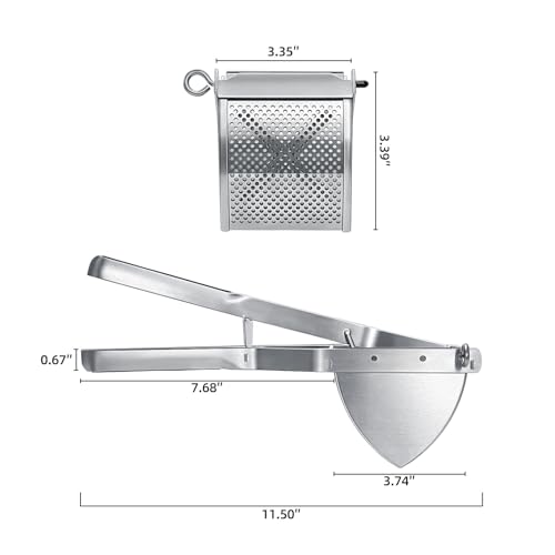 22 oz Stainless Steel Potato Ricer (Silver / 11.5 x 3.35 x 3.39 inches)