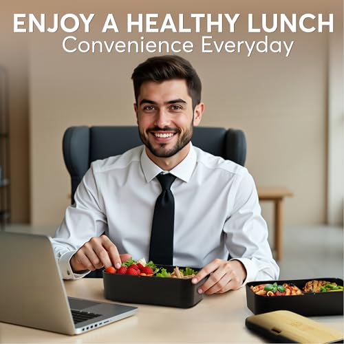 Bento Box Adult (L - 50 oz / Black & Tan)