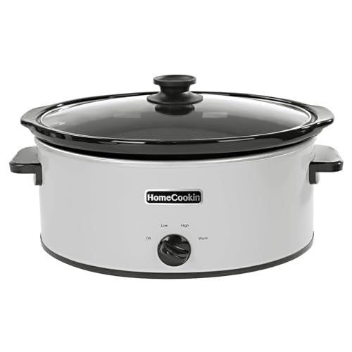 8 Quart Slow Cooker Oval Manual Pot Food Warmer with 3 Cooking Settings (8 Quarts / White 2)