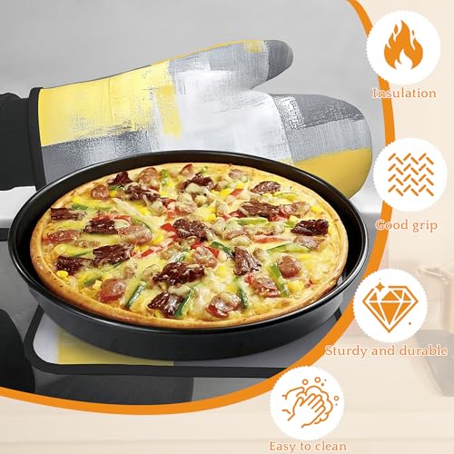 Yellow Gray Modern Art Oven Mitts and Pot Holders (Yellow Gray Modern Art)