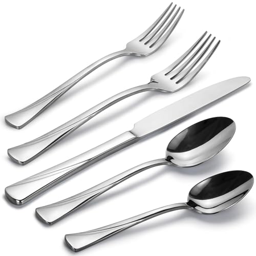 Alice 40 Piece Silverware Set Stainless Steel Flatware Set (Silver / 40 pieces for 8)