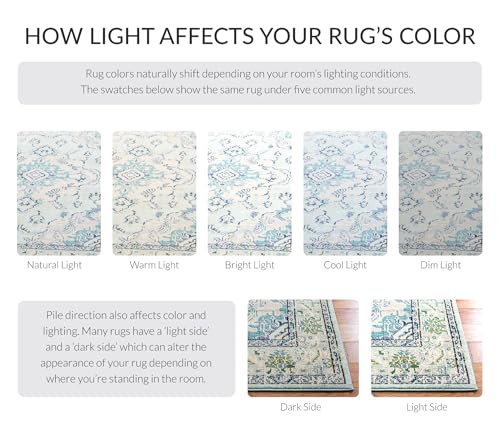 Monaco Collection Area Rug (3' (Round) / Light Blue / Ivory)