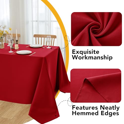 6 Pack Red Tablecloths for Square Tables (Red / 54x54 In, 6 Pack)