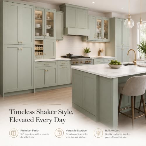 Wall Mounted Cabinet (Jade Green / 24" W x 12" D x 42" H)