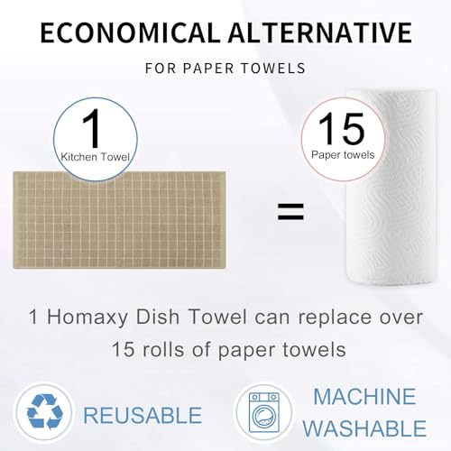 100% Cotton Terry Kitchen Towels (Tan / 13 X 28 - 6 Pack)