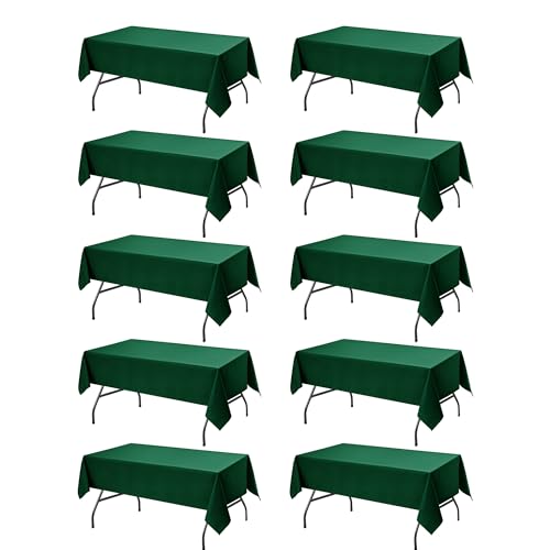 10 Pack Hunter Green Tablecloths for Rectangle Tables (Hunter Green / 54x108 In, 10 Pack)
