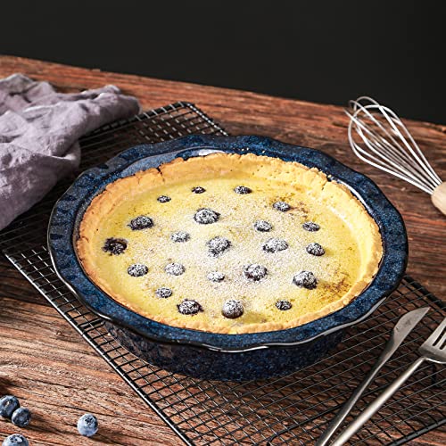 Ceramic Pie Pan for Baking (Blue)