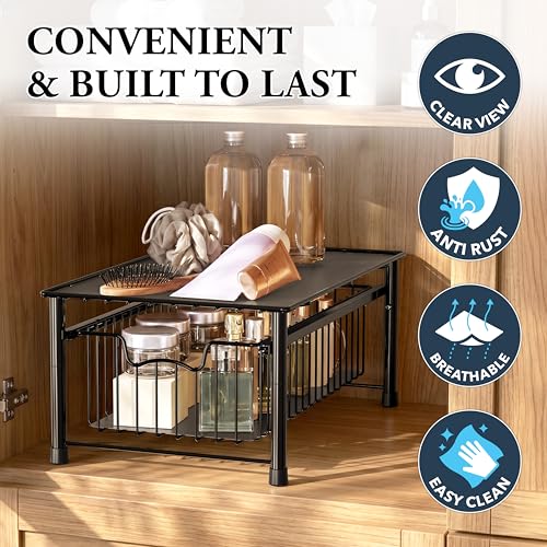 Stackable Basket Drawer (1-tier / Black)