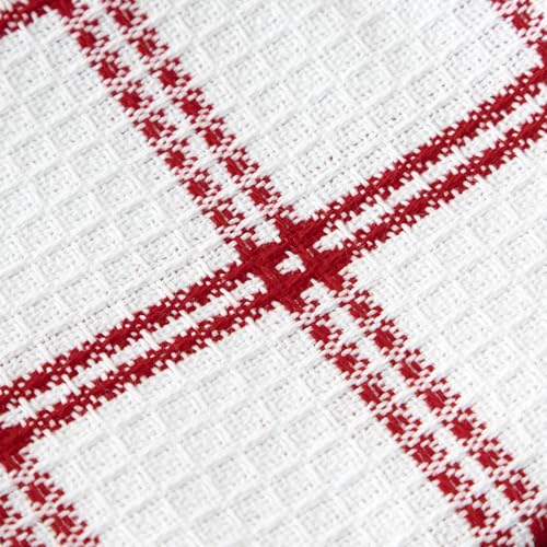 Premium Waffle Dish Cloths (Red / 12-Pack)