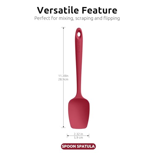 Silicone Spoon Spatula Set of 3 (Colorful)