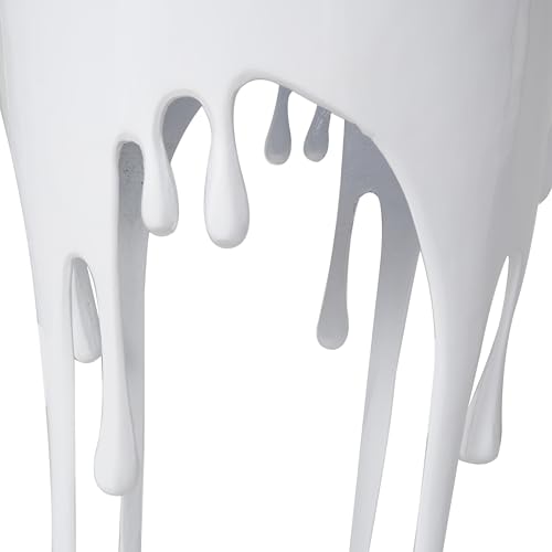 Aluminum Metal Abstract Side Table 16" x 16" x 25" (White)