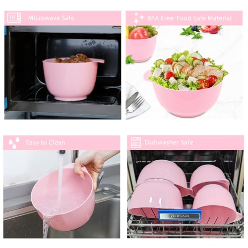 BoxedHom Classic Mixing Bowls Set of 4 (Fading Rose)
