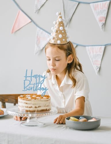 Happy Birthday Cake Topper (Sky Blue)