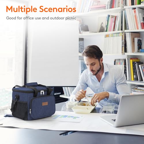 Insulated Lunch Box for Men (Dark Blue / Jumbo(24L))