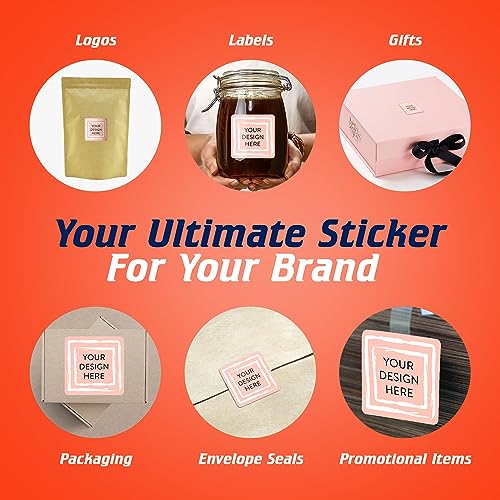 100 Custom Vinyl Stickers (Peach / 1.5x1.5 Square)