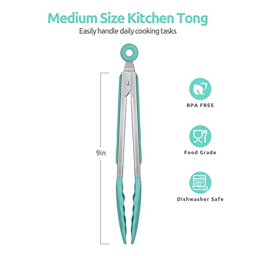 Kitchen Tong for Cooking (Aqua Sky / 9 inch)