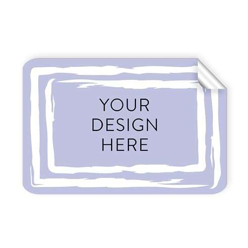 100 Custom Vinyl Stickers (Lavender Swirls / 4x2)