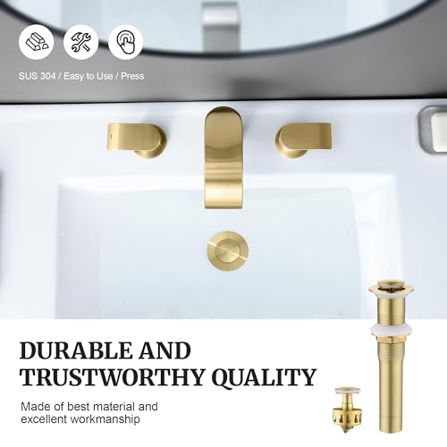 Bathroom Sink Stopper (Without Overflow / Gold Brushed)