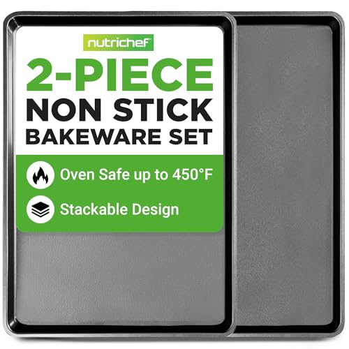 2 Piece XL Mega Cookie Sheet Baking Pans Set (2-Pack / Black)
