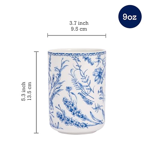 Blue Garden Toile De Jouy Ceramic Utensil Holder Set of 2 (Blue Garden Toile De Jouy)