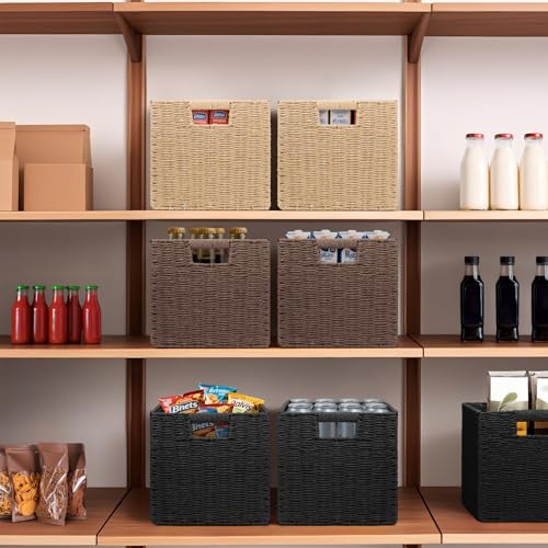 Wicker Storage Baskets for Organizing (Natural 11 inch)