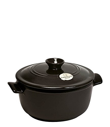 France Flame Round Stewpot Dutch Oven (Charcoal / 4.2 Quart)