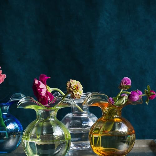 Hibiscus Glass Amber Bud Vase (Bud / Amber)