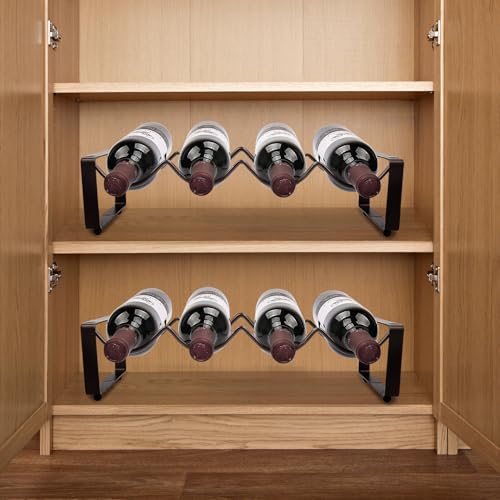 Stackable Wine Rack Countertop (Brown / 2 Tier)