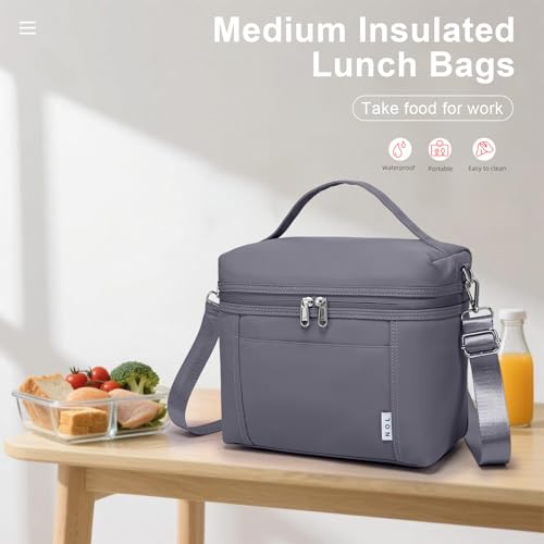 NOL 8L Insulated Lunch Bag for Women (Gray / Medium (8 Liters))