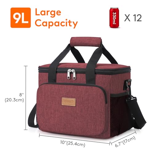 Insulated Lunch Box for Men (Burgundy / Medium(9L))