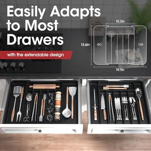 Silverware Drawer Organizer (Large / Black)
