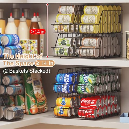 4 Tier Stackable Can Rack Organizer for Kitchen Pantry (4 Pack - 4-Tier / Back)
